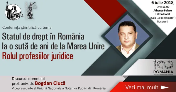Discursul domnului prof. univ. dr. Bogdan Ciucă – Statul de drept în România la 100 de ani de la Marea Unire. Rolul profesiilor juridice